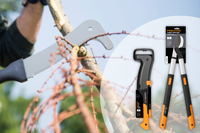 Zusammen mit Südzucker verlosen wir eine Teleskop-Astschere und eine Machete von Fiskars.