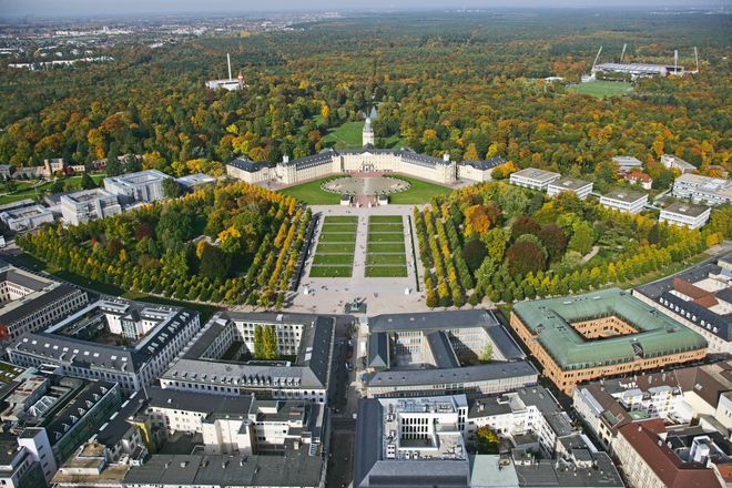 Mit seinem fächerförmig entworfenen Grundriss wurde Karlsruhe zur Vorlage von Washington DC.