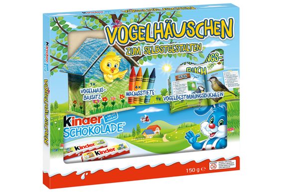 Ein Vogelhäuschen zum Selberbasteln nebst Vogelbestimmungsbüchlein bereitet dem Nachwuchs Freude.