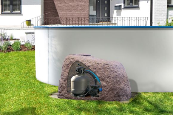 Die stabile Abdeckung ist UV-beständig und schützt den Sandfilter auch vor Wind und Wetter.