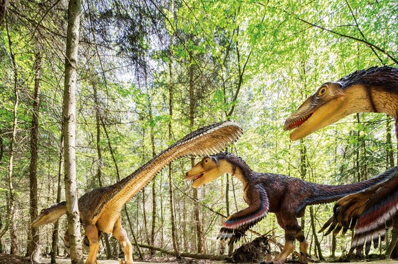 Im Dinosaurier-Freilichtmuseum treffen die faszinierten Besucher auf über 60 große und kleine Dinosauriermodelle.
