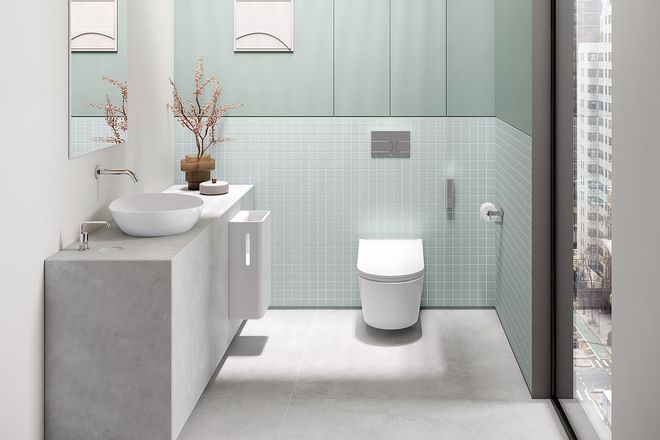 Das Dusch-WC ist eine Toilette mit integrierter Intimreinigung, dabei sind die Funktionen von klassischem WC und Bidet miteinander vereint. Moderne Modelle funktionieren "berührungslos", die Steuerung erfolgt über Sensoren.
