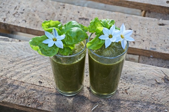 Auch Basilikum harmoniert hervorragend mit den fruchtigen Zutaten grüner Smoothies.
