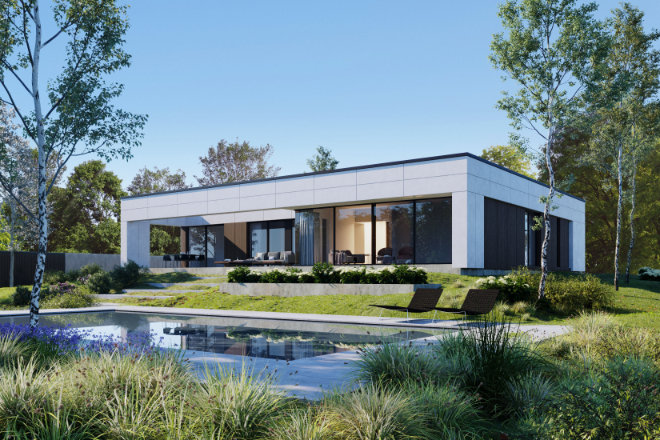 Großzügiges Wohnen auf einer Ebene: Bungalows in einem modernen Look mit viel Glas verbinden Komfort mit praktischen Vorteilen.