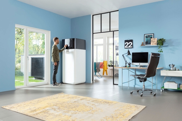 Moderne Wärmepumpenanlagen sind in der Lage, aus der Wärmequelle Luft hohe Vorlauftemperaturen für die Heizung zu gewinnen.