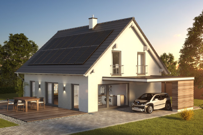 Photovoltaikanlagen versorgen auch E-Autos mit Strom.