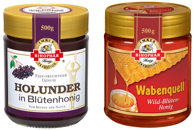 Neu und lecker: BIHOPHAR Holunder in Blütenhonig und BIHOPHAR Wabenquell Wild-Blüten-Honig