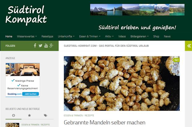 Südtirol-Reisereportagen sowie Infos zu Land und Leuten hält das Portal Suedtirol-Kompakt.com bereit.