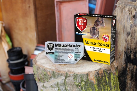 Köder mit den Wirkstoffen Alphachloralose sowie Coumatetralyl dürfen von Privatanwendern zur Bekämpfung von Mäusen und Ratten verwendet werden.